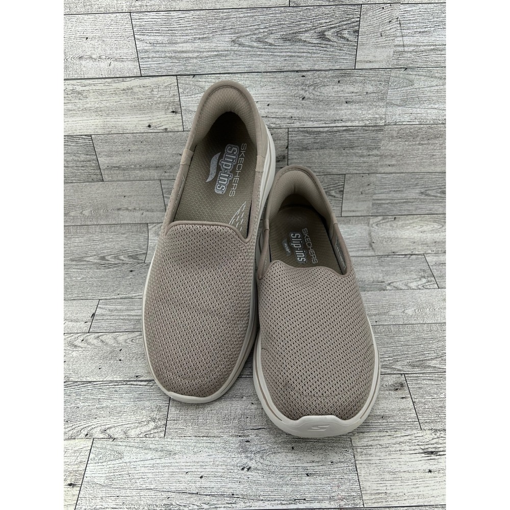 Skechers GO WALK Slip‎ Ins 125315 Women's Taupe Mesh Athleisure Sneakers Size 8